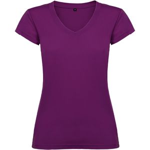 Roly CA6646 - VICTORIA V-neck short-sleeve t-shirt for women with 1x1 ribbed finishes